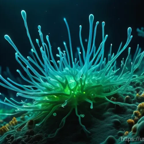 Home 26 해양 바이러스 연구 - **Prompt:** A breathtaking, high-definition microscopic view revealing the vibrant, complex ecosyste...