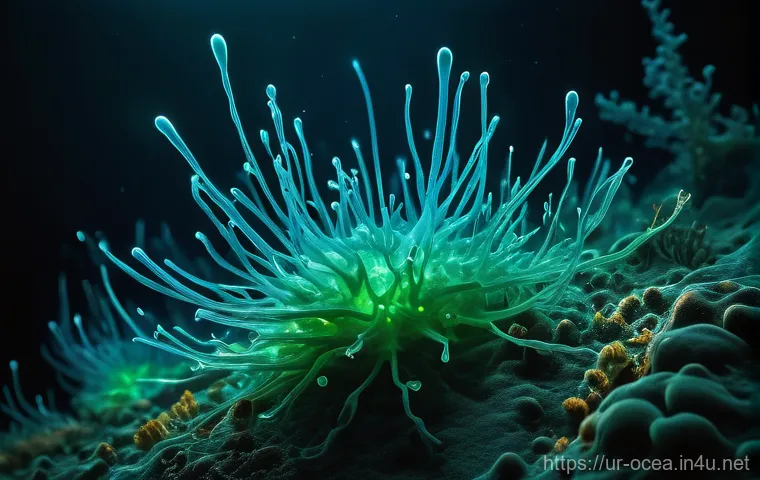 해양 바이러스 연구 - **Prompt:** A breathtaking, high-definition microscopic view revealing the vibrant, complex ecosyste...