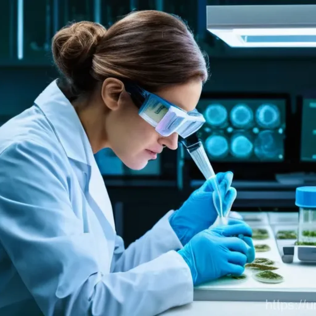 조개류 신경 독소 연구 - **Prompt 1: Scientific Discovery in the Lab**
"A highly detailed, realistic photograph of a focu...