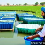 수산양식과 유전적 개량 - **Prompt 1: The Evolution of Aquatic Food Production in Pakistan**
    "A compelling split image ill...