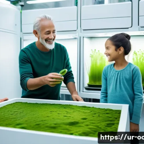 Home 11 해양 미세조류 배양 기술 - **Prompt:** A diverse, multi-generational family, including parents and two children (approximately ...