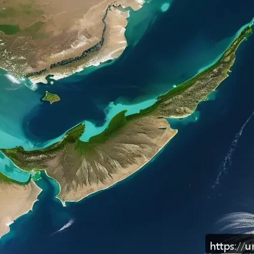Home 31 해양 생태 환경 변화 감시 시스템 - A high-resolution satellite view of the Arabian Sea near the coast of Karachi, Pakistan, showcasing ...